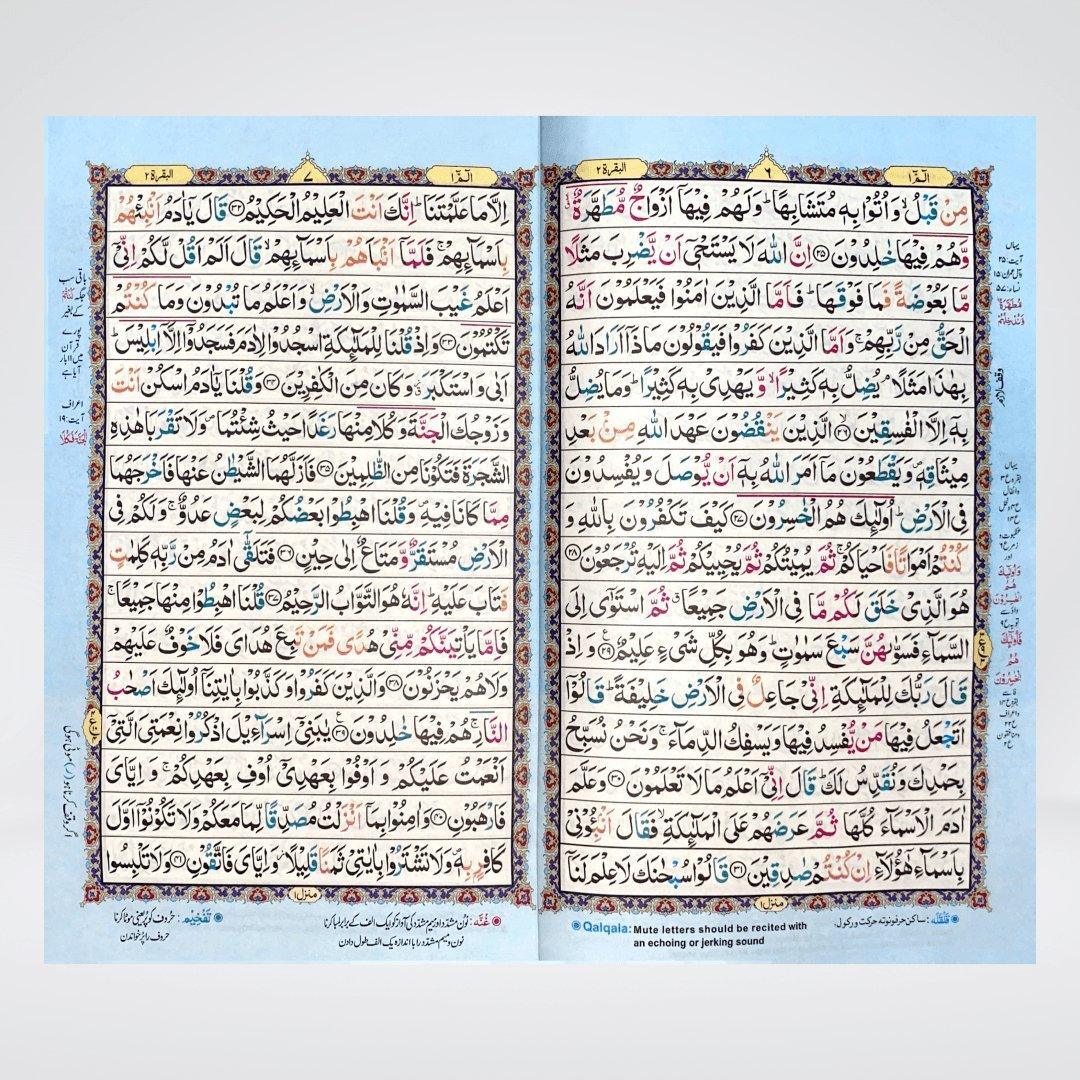 Color Coded 16 Lines Tajveedi Quran Art Paper
