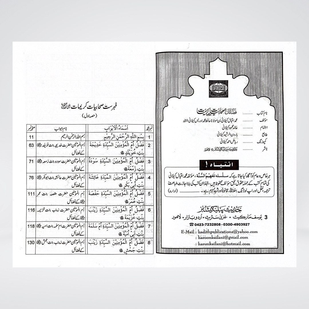 Fazail-e-Sahabiyat-e-Kareemat Part 1 | Urdu