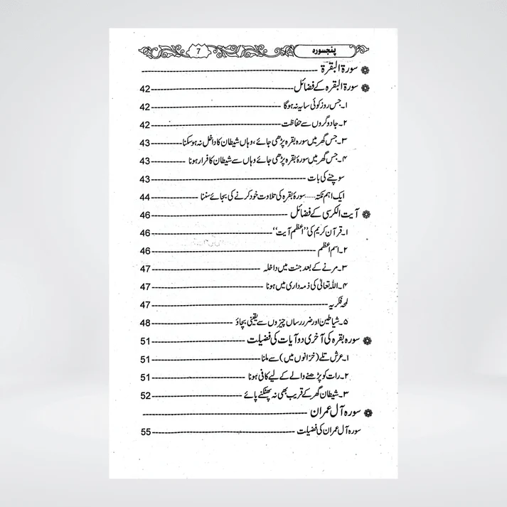 Panj Surah with Nabvi Wazaif | Arabic & Urdu