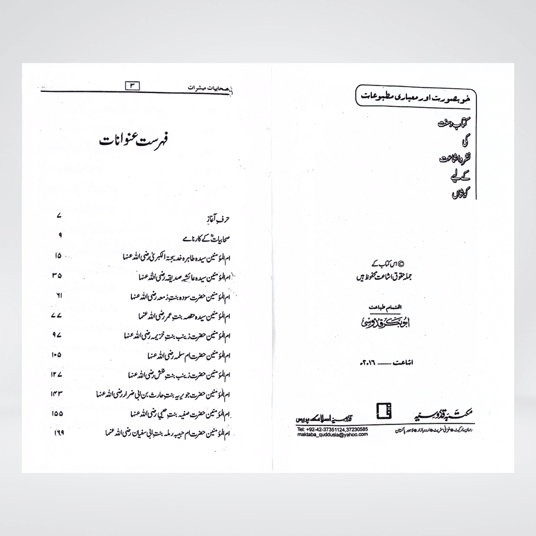 Sahabiyat o Mubashirat Urdu | Women Companions of the Prophet
