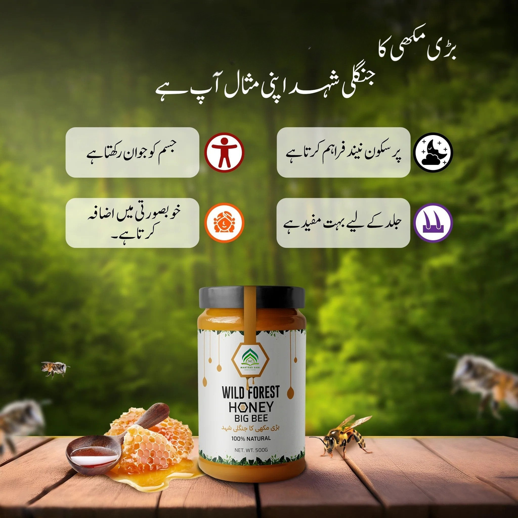 1Kg Pure Wild Forest Honey Big Bee / جنگلی شہد بڑی مکھی