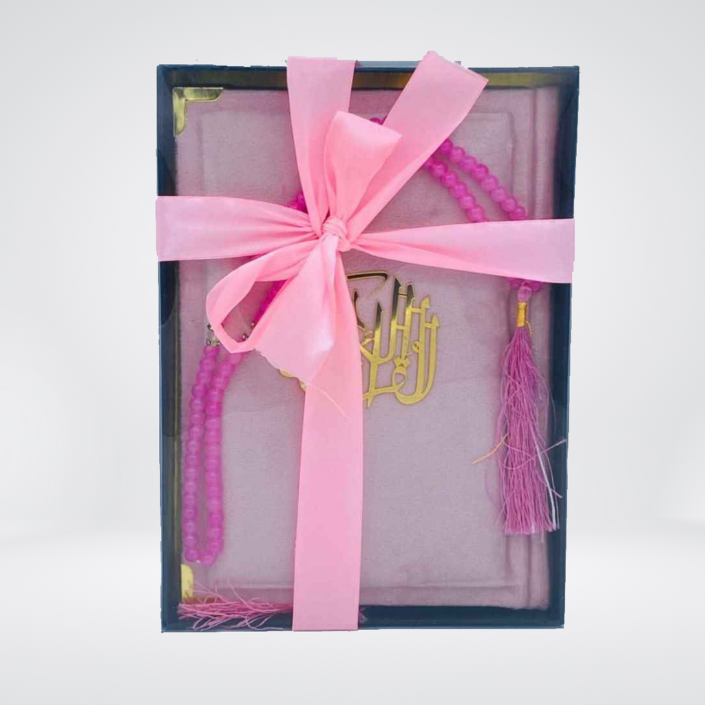Velvet Gift Quran with Box & Tasbih | Tajweedi 76S