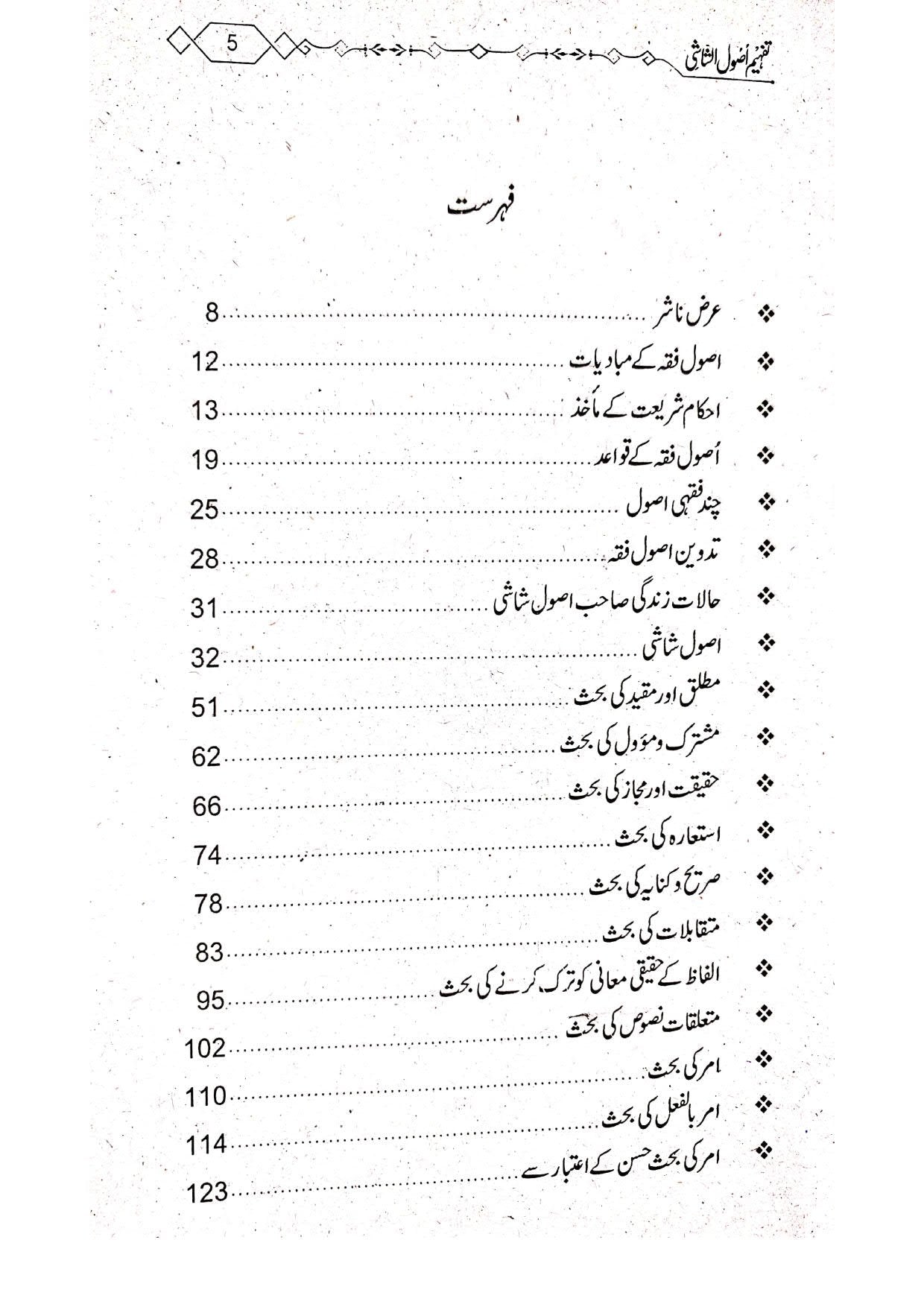 Tafheem Asool Ul Shaashi (Mutarajam) <br> تفہیم اصول الشاشی(مترجم)سوالاجوابا